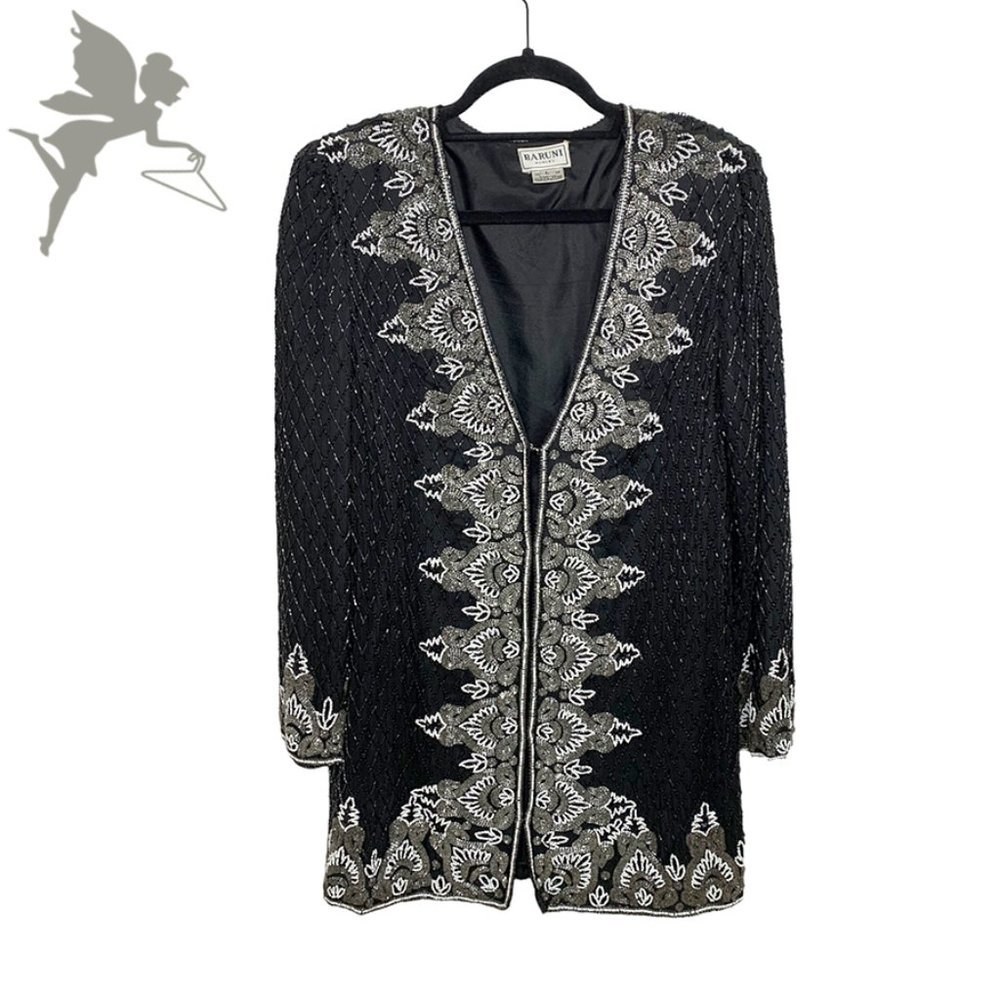VINTAGE BARUNI Jazz Club Art Deco Sequin and Beaded Longline Evening Tun…